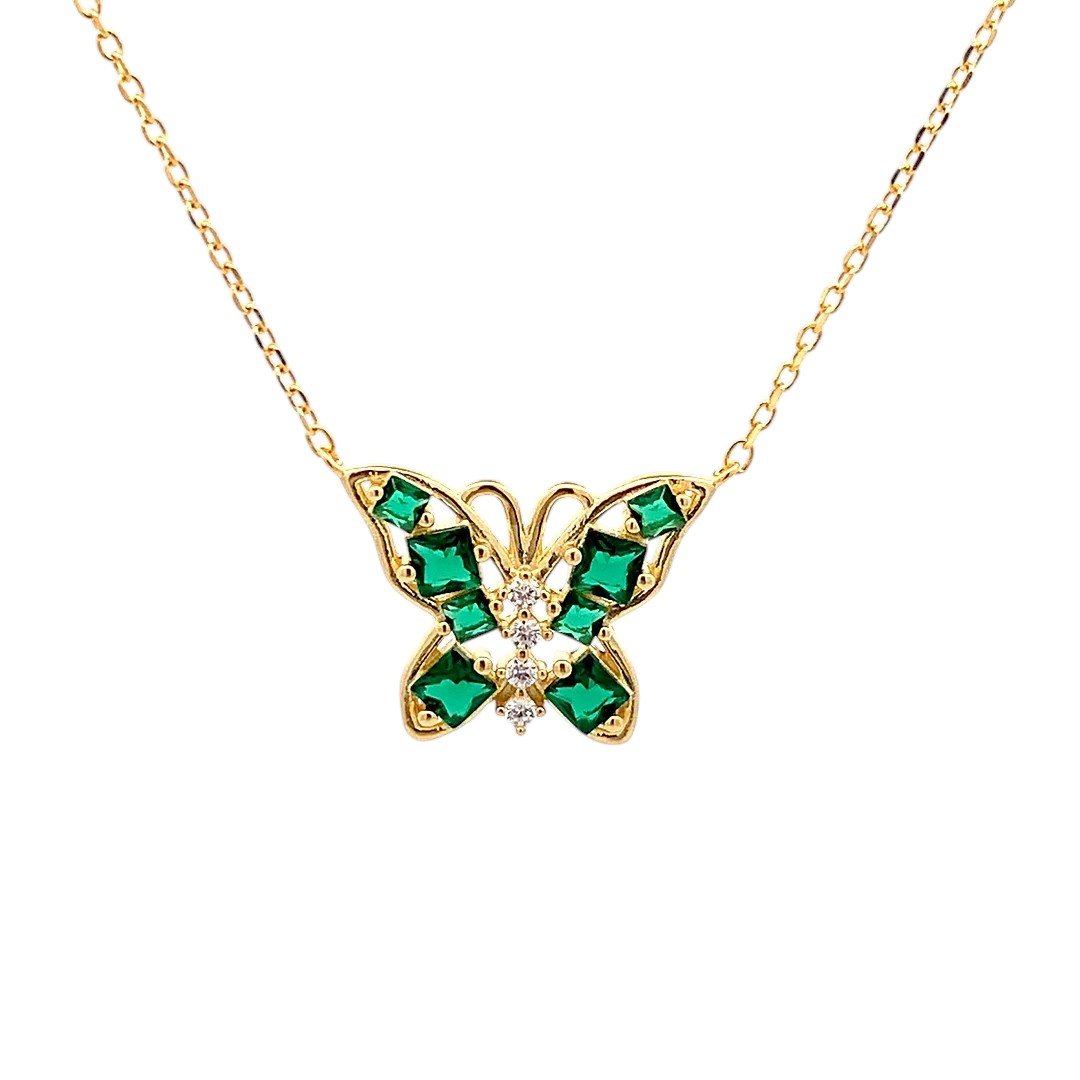 Celestia Butterfly Pendant Chain (Pure Silver) - Gold